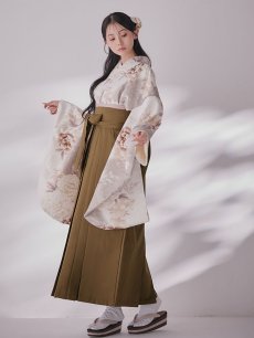 画像10: 【即日発送】グレーピンクフラワー グラデーション二尺袖着物【卒業袴３点セット 二尺袖着物/帯/袴】 (10)