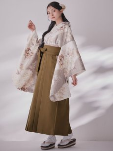 画像14: 【即日発送】グレーピンクフラワー グラデーション二尺袖着物【卒業袴３点セット 二尺袖着物/帯/袴】 (14)