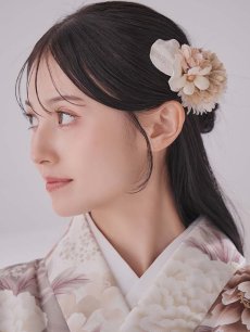 画像24: 【即日発送】グレーピンクフラワー グラデーション二尺袖着物【卒業袴３点セット 二尺袖着物/帯/袴】 (24)