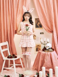 画像5: 【SALE!!】【即日発送】【ハロウィン】【LARME/ラルム掲載】ツイードバニーリボンセットアップ（スカート）【コスプレ6点セット】【XS-Mサイズ/2カラー】[HC03] (5)