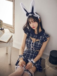 画像7: 【SALE】【ハロウィン】 チェックバニーセットアップ  【コスプレ6点セット】【XS-Lサイズ/2カラー】[HC03] (7)