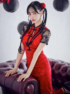 画像1: 【SALE!!】【即日発送】【ハロウィン】 マーメイドレースチャイナ 【コスプレ2点セット】【S-Lサイズ/3カラー】(SE01YN)[HC03] (1)