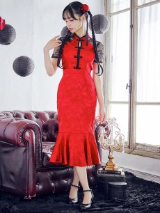 画像3: 【SALE!!】【即日発送】【ハロウィン】 マーメイドレースチャイナ 【コスプレ2点セット】【S-Lサイズ/3カラー】(SE01YN)[HC03] (3)