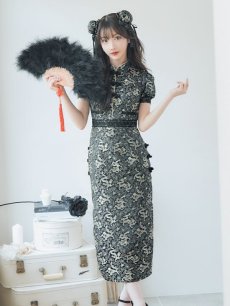 画像7: 【即日発送】【ハロウィン】 パフスリーブチャイナドレス【コスプレ2点セット】【S-Mサイズ/3カラー】(SE02YN)[HC03] (7)