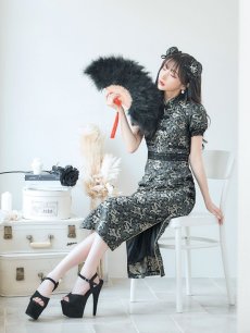 画像11: 【即日発送】【ハロウィン】 パフスリーブチャイナドレス【コスプレ2点セット】【S-Mサイズ/3カラー】(SE02YN)[HC03] (11)