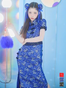 画像1: 【即日発送】【ハロウィン】 緩苺ちゃん着用 パフスリーブチャイナドレス【コスプレ2点セット】【S-XLサイズ/3カラー】(SE02YN)[HC03] (1)