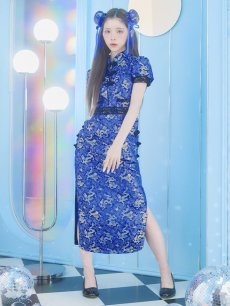 画像5: 【即日発送】【ハロウィン】 緩苺ちゃん着用 パフスリーブチャイナドレス【コスプレ2点セット】【S-XLサイズ/3カラー】(SE02YN)[HC03] (5)