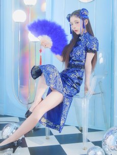 画像6: 【即日発送】【ハロウィン】 緩苺ちゃん着用 パフスリーブチャイナドレス【コスプレ2点セット】【S-XLサイズ/3カラー】(SE02YN)[HC03] (6)