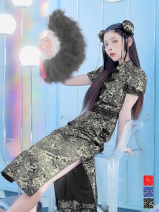 画像17: 【即日発送】【ハロウィン】 緩苺ちゃん着用 パフスリーブチャイナドレス【コスプレ2点セット】【S-XLサイズ/3カラー】(SE02YN)[HC03] (17)