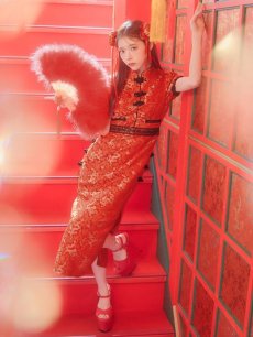 画像20: 【即日発送】【ハロウィン】 緩苺ちゃん着用 パフスリーブチャイナドレス【コスプレ2点セット】【S-XLサイズ/3カラー】(SE02YN)[HC03] (20)