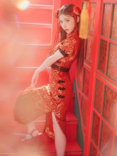 画像22: 【即日発送】【ハロウィン】 緩苺ちゃん着用 パフスリーブチャイナドレス【コスプレ2点セット】【S-XLサイズ/3カラー】(SE02YN)[HC03] (22)