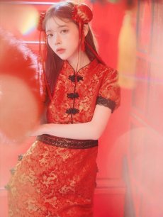 画像28: 【即日発送】【ハロウィン】 緩苺ちゃん着用 パフスリーブチャイナドレス【コスプレ2点セット】【S-XLサイズ/3カラー】(SE02YN)[HC03] (28)