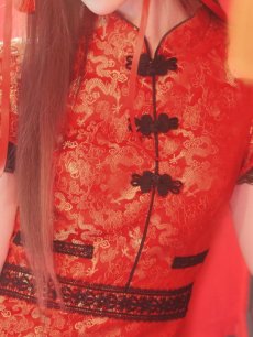 画像31: 【即日発送】【ハロウィン】 緩苺ちゃん着用 パフスリーブチャイナドレス【コスプレ2点セット】【S-XLサイズ/3カラー】(SE02YN)[HC03] (31)