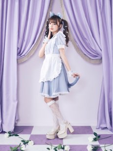 画像3: 【ハロウィン】【LARME/ラルム掲載】 ギンガムチェック猫メイド【コスプレ5点セット】【S-Mサイズ/3カラー】[HC03] (3)