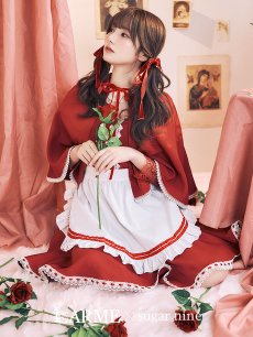 画像1: 【即日発送】【送料無料！】【ハロウィン】【LARME/ラルム掲載】赤ずきん【コスプレ3点セット】【S-XLサイズ/1カラー】[HC03] (1)