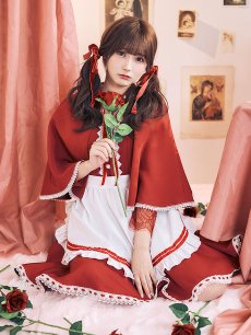 画像3: 【即日発送】【送料無料！】【ハロウィン】【LARME/ラルム掲載】赤ずきん【コスプレ3点セット】【S-XLサイズ/1カラー】[HC03] (3)