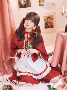 画像7: 【即日発送】【送料無料！】【ハロウィン】【LARME/ラルム掲載】赤ずきん【コスプレ3点セット】【S-XLサイズ/1カラー】[HC03] (7)