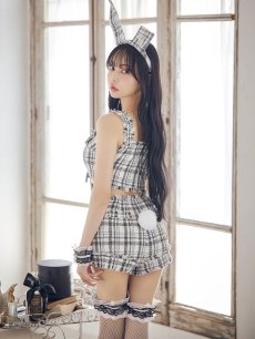 画像10: 【SALE!!】【即日発送】【ハロウィン】ツイードバニーリボンセットアップ（パンツ）【コスプレ6点セット】 【XS-Mサイズ/2カラー】[HC03] (10)