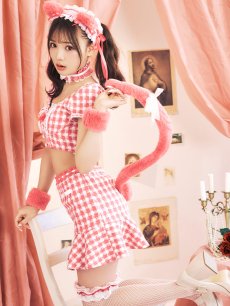 画像2: 【SALE!!】【即日発送】【ハロウィン】【LARME/ラルム掲載】ツイードキャットセットアップ 【コスプレ6点セット】 【XS-Mサイズ/4カラー】[HC03] (2)