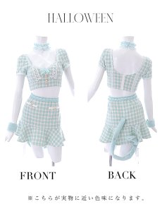 画像24: 【SALE!!】【即日発送】【ハロウィン】ツイードキャットセットアップ 【コスプレ6点セット】 【XS-Mサイズ/4カラー】[HC03] (24)