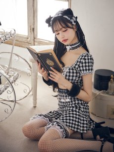 画像11: 【SALE!!】【即日発送】【ハロウィン】ツイードキャットセットアップ 【コスプレ6点セット】 【XS-Mサイズ/4カラー】[HC03] (11)