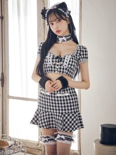 画像15: 【SALE!!】【即日発送】【ハロウィン】ツイードキャットセットアップ 【コスプレ6点セット】 【XS-Mサイズ/4カラー】[HC03] (15)