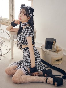 画像8: 【SALE!!】【即日発送】【ハロウィン】ツイードキャットセットアップ 【コスプレ6点セット】 【XS-Mサイズ/4カラー】[HC03] (8)