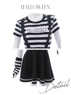 画像19: 【SALE!!】【即日発送】【ハロウィン】 囚人 プリズナーガール 【コスプレ3点セット】【S-Mサイズ/1カラー】(HC206-SV)[HC03] (19)
