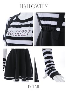 画像20: 【SALE!!】【即日発送】【ハロウィン】 囚人 プリズナーガール 【コスプレ3点セット】【S-Mサイズ/1カラー】(HC206-SV)[HC03] (20)