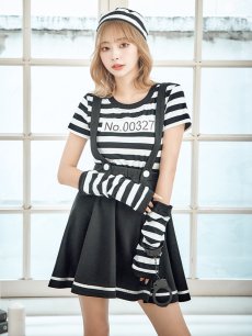 画像4: 【SALE!!】【即日発送】【ハロウィン】 囚人 プリズナーガール 【コスプレ3点セット】【S-Mサイズ/1カラー】(HC206-SV)[HC03] (4)