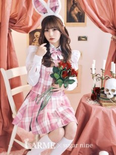 画像1: 【SALE!!】【ハロウィン】チェック制服バニー【コスプレ6点セット】 【S-Lサイズ/1カラー】[HC03] (1)