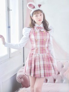 画像13: 【SALE!!】【ハロウィン】チェック制服バニー【コスプレ6点セット】 【S-Lサイズ/1カラー】[HC03] (13)