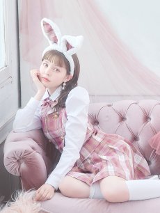 画像12: 【SALE!!】【ハロウィン】チェック制服バニー【コスプレ6点セット】 【S-Lサイズ/1カラー】[HC03] (12)