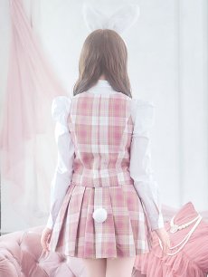 画像6: 【SALE!!】【ハロウィン】チェック制服バニー【コスプレ6点セット】 【S-Lサイズ/1カラー】[HC03] (6)