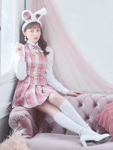 画像8: 【SALE!!】【ハロウィン】チェック制服バニー【コスプレ6点セット】 【S-Lサイズ/1カラー】[HC03] (8)