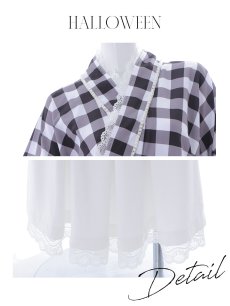 画像23: 【即日発送】【ハロウィン】 ギンガム猫巫女【コスプレ5点セット】【Fサイズ/2カラー】[HC03] (23)