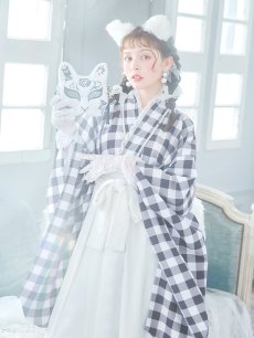 画像10: 【即日発送】【ハロウィン】 ギンガム猫巫女【コスプレ5点セット】【Fサイズ/2カラー】[HC03] (10)