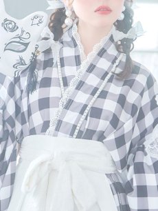 画像18: 【即日発送】【ハロウィン】 ギンガム猫巫女【コスプレ5点セット】【Fサイズ/2カラー】[HC03] (18)