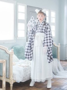 画像8: 【即日発送】【ハロウィン】 ギンガム猫巫女【コスプレ5点セット】【Fサイズ/2カラー】[HC03] (8)