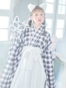 画像5: 【即日発送】【ハロウィン】 ギンガム猫巫女【コスプレ5点セット】【Fサイズ/2カラー】[HC03] (5)