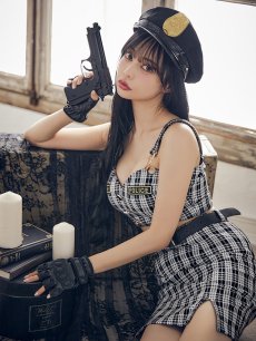 画像1: 【SALE!!】【ハロウィン】ツイードポリスセットアップ 【コスプレ5点セット】【XS-Mサイズ】(HC206-SV)[HC03-Bg] (1)