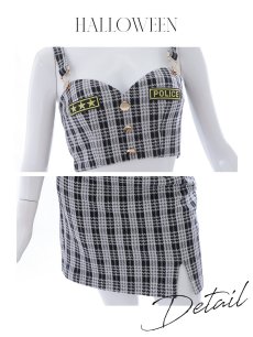 画像22: 【SALE!!】【ハロウィン】ツイードポリスセットアップ 【コスプレ5点セット】【XS-Mサイズ】(HC206-SV)[HC03-Bg] (22)