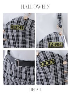 画像23: 【SALE!!】【ハロウィン】ツイードポリスセットアップ 【コスプレ5点セット】【XS-Mサイズ】(HC206-SV)[HC03-Bg] (23)