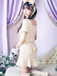 画像2: 【SALE!!】【即日発送】【ハロウィン】【LARME/ラルム掲載】ツイードくまセットアップ/ベア 【コスプレ6点セット】 【XS-Mサイズ/1カラー】[HC03] (2)