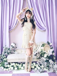 画像6: 【SALE!!】【即日発送】【ハロウィン】【LARME/ラルム掲載】ツイードくまセットアップ/ベア 【コスプレ6点セット】 【XS-Mサイズ/1カラー】[HC03] (6)