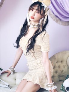 画像4: 【SALE!!】【即日発送】【ハロウィン】【LARME/ラルム掲載】ツイードくまセットアップ/ベア 【コスプレ6点セット】 【XS-Mサイズ/1カラー】[HC03] (4)