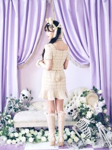 画像7: 【SALE!!】【即日発送】【ハロウィン】【LARME/ラルム掲載】ツイードくまセットアップ/ベア 【コスプレ6点セット】 【XS-Mサイズ/1カラー】[HC03] (7)