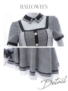 画像7: 【SALE!!】【即日発送】【ハロウィン】【LARME/ラルム掲載】グレンチェックセットアップバニー 【コスプレ6点セット】【XS-Mサイズ/1カラー】[HC03] (7)