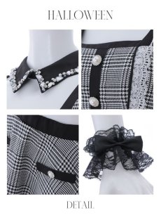 画像8: 【SALE!!】【即日発送】【ハロウィン】【LARME/ラルム掲載】グレンチェックセットアップバニー 【コスプレ6点セット】【XS-Mサイズ/1カラー】[HC03] (8)