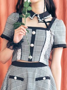 画像4: 【SALE!!】【即日発送】【ハロウィン】【LARME/ラルム掲載】グレンチェックセットアップバニー 【コスプレ6点セット】【XS-Mサイズ/1カラー】[HC03] (4)